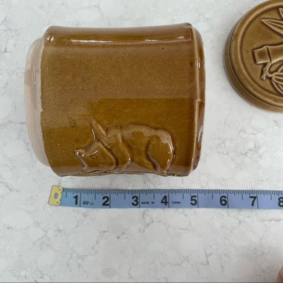 Vintage Glazed Ceramic Tea Canister Panda Bear & Bamboo Design Sheila Fournier - Picture 10 of 10